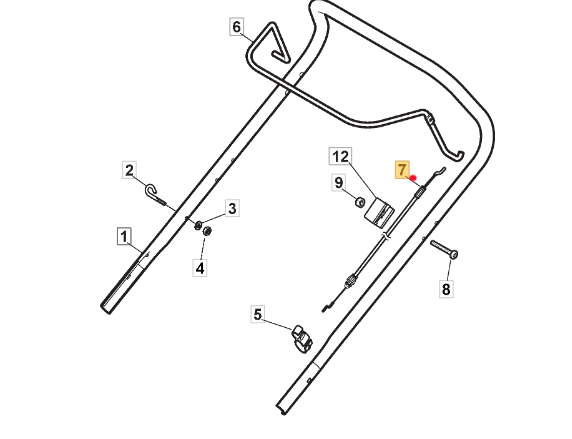 Linka hamulca Stiga Combi 48 S / SB / SQ (181030056/0)