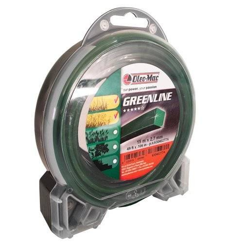 Żyłka Oleo-Mac GreenLine  2,7 mm x 15 m - kwadrat