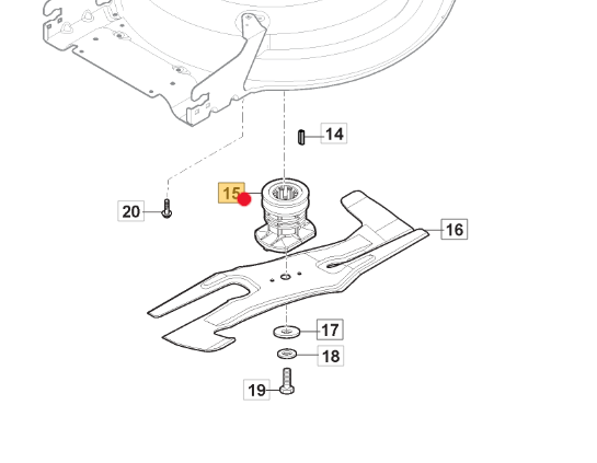 Oryginalny uchwyt noża 25 mm do kosiarek Stiga Twinclip 50 (122465639/2)