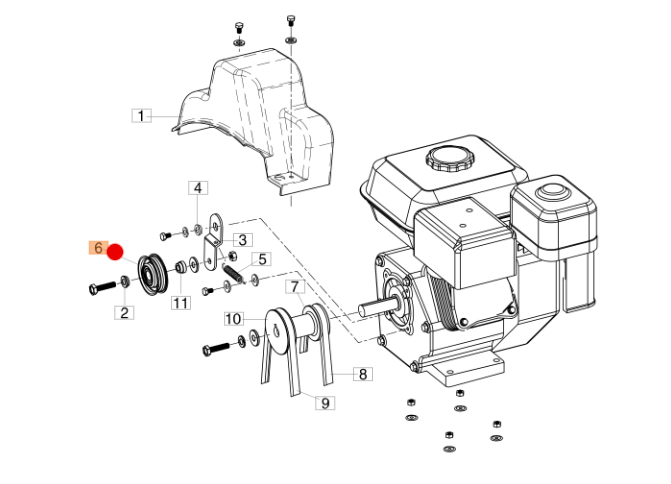 Oryginalna rolka napinacza paska odśnieżarki Oleo-Mac Artik (ZM000013)
