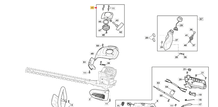 Rozrusznik ręczny sekatora Stiga: SHP 60 / H 60 (118801449/1)