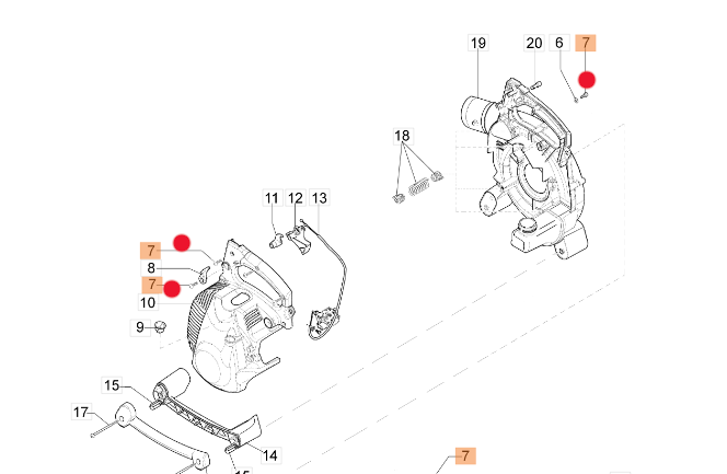 Oryginalna śruba osłony / pokrywy dmuchaw / wykaszarek / opryskiwaczy Oleo-Mac (3960091AR)