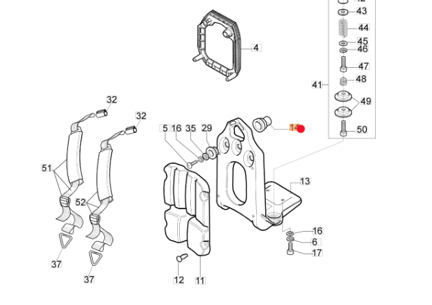 Oryginalne mocowanie podstawy dmuchawy Oleo-Mac BV162 (56520070R)