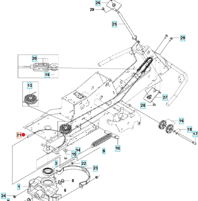 Oryginalna linka sterownicza traktorka Husqvarna Rider (5016048-04)