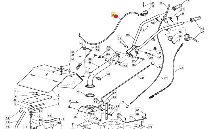 Oryginalna linka gazu ciągnika Stiga Silex 95 B (1483-2142-01) 