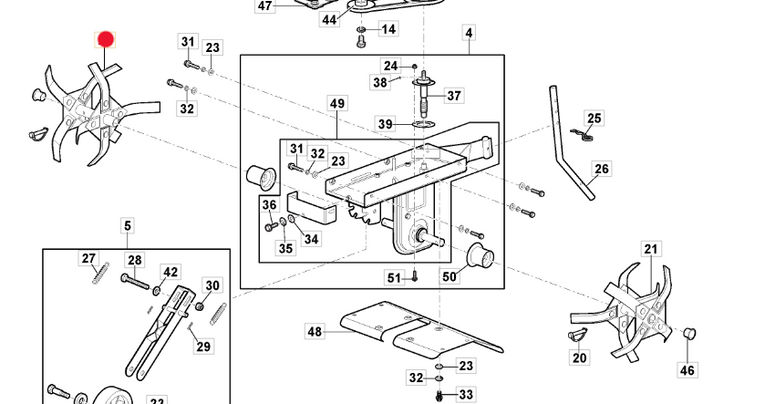 Układ nożowy prawy glebogryzarki Stiga SRC 36 (118802037/0)