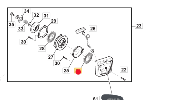 Sprężyna koła linowego rozrusznika dmuchawy Stiga BL980 / SBP375 (118804467/0)