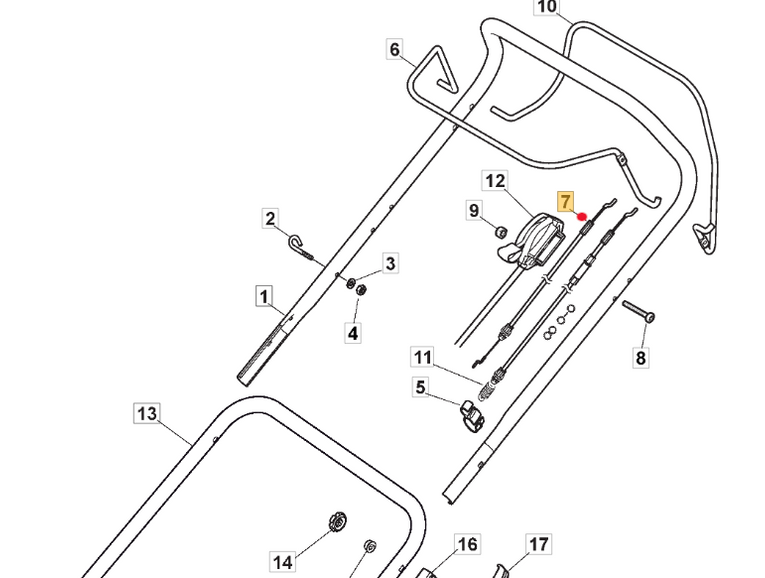 Linka hamulca kosiarki Stiga Collector 53 / Combi 53 SEQ (181030057/0)