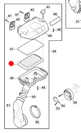 Filtr powietrza dmuchawy Stiga BL980 / SBP375 (118804444/0)