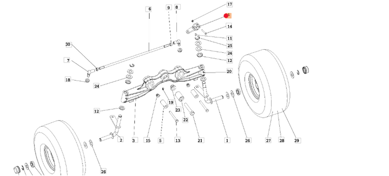 Oryginalny łącznik drążka kierowniczego traktorka Oleo-Mac OM 106 / OM 124 (SGS532080503603)