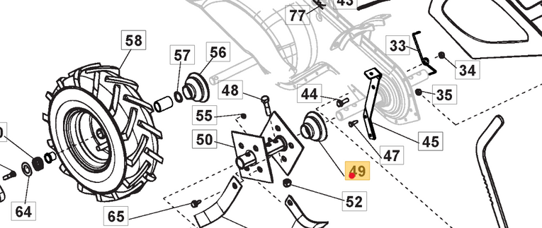 Oryginalna osłona przeciwpyłowa osi noży glebogryzarki Stiga Silex 75 / 103 (1483-2173-01)