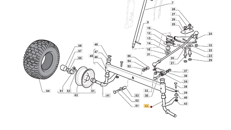 Oryginalna zwrotnica lewa koła traktora Stiga / Alpina (382230375/1)
