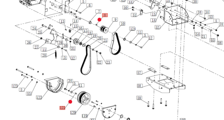 Oryginalny klin koła pasowego glebogryzarki OM-Line PT 48 (OB-SPAGB/T1096-2003)