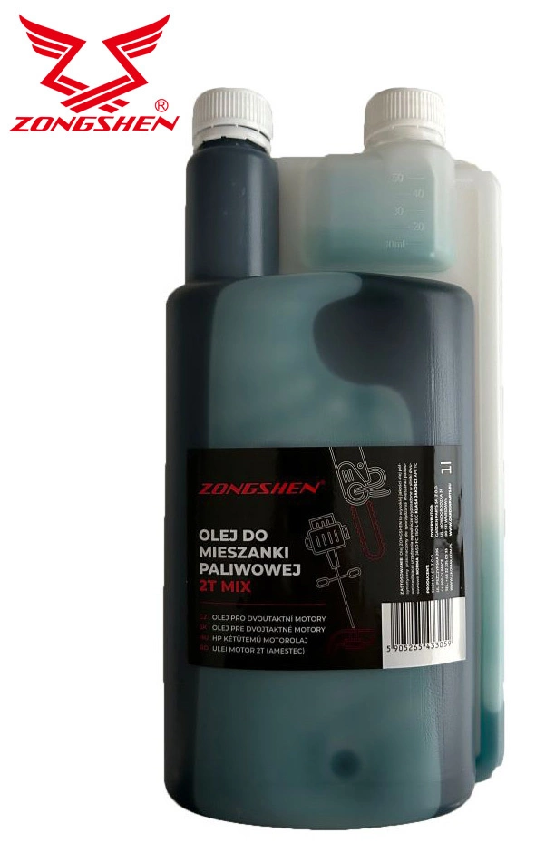 Olej 2T do mieszanek z dozownikiem - pojemność 1 litr - zielony