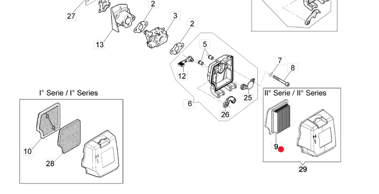Oryginalny filtr powietrza dmuchawy Oleo-Mac BV 300 (56550208R)
