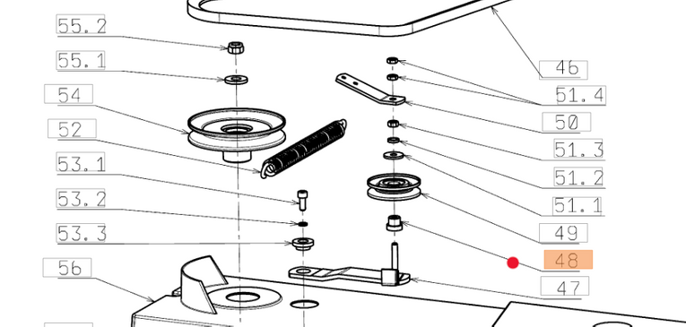 Tuleja koła pasowego napinacza paska traktorków Oleo-Mac (SGS532093212633)