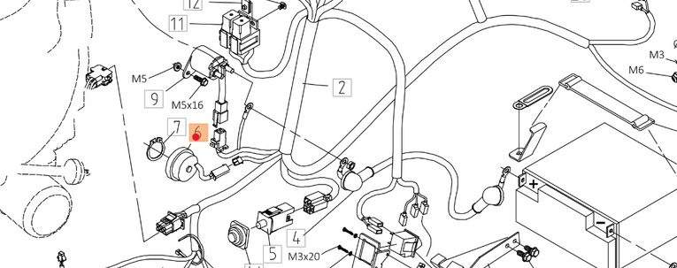 Oryginalny sygnalizator kosza traktorka Oleo-Mac 86R / 92R / 102R (TS000320R)