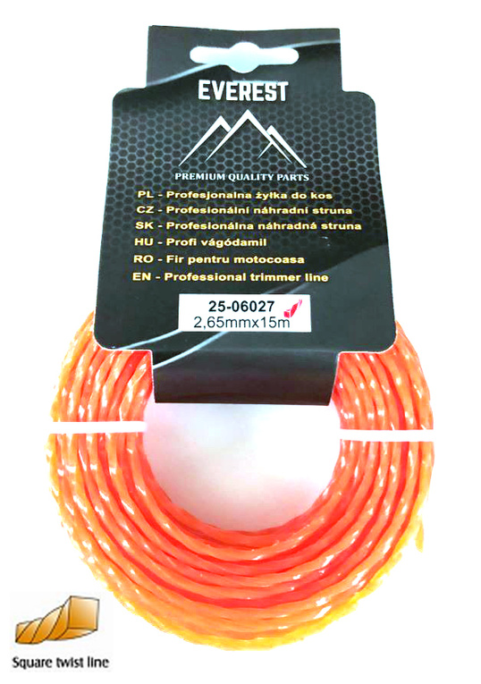Żyłka Everest Twist 2,65 mm x 15 m - profil skręcony