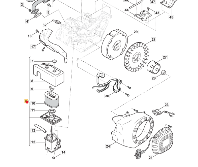 Oryginalny kompletny filtr powietrza zamiatarki Stiga SWS / glebogryzarki SRC (118551185/0)