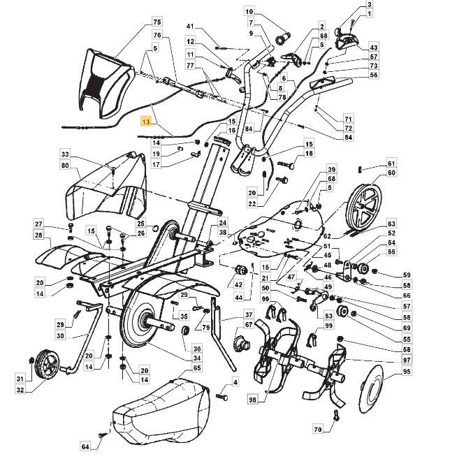 Linka napędu tył glebogryzarek Stiga Silex 75 / Eurosystems Euro 5