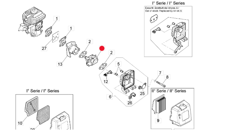 Oryginalny gaźnik dmuchawy Oleo-Mac BV 300 (2318776DR)