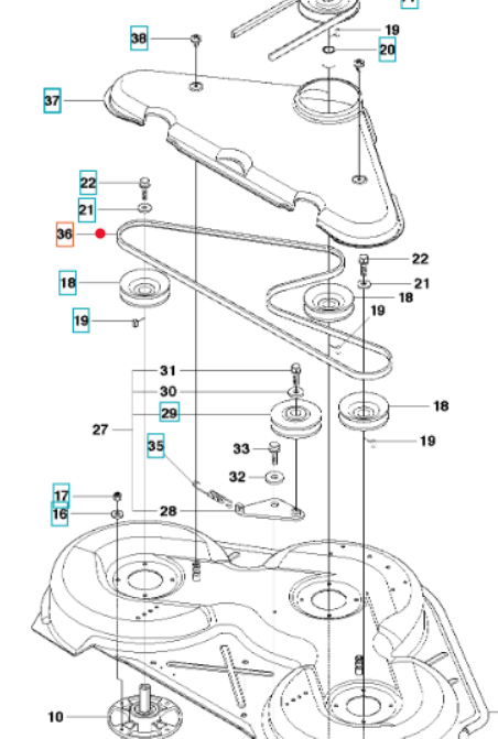 Oryginalny pasek noży agregatu 103 cm Husqvarna Rider (5895306-01)