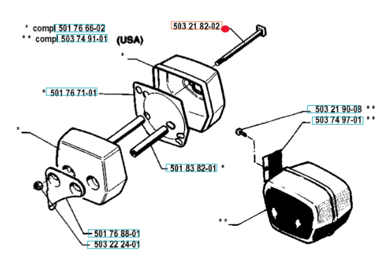 Śruba tłumika pilarki Husqvarna 51 / 55 (5032182-02)