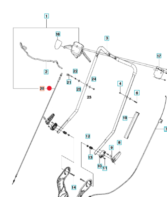 Oryginalna linka regulacji jazdy kosiarki Husqvarna LC (5772766-02)
