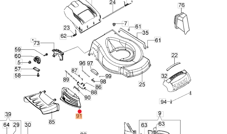 Oryginalna osłona boczna kosiarki Oleo-Mac G53 (66070914AR)
