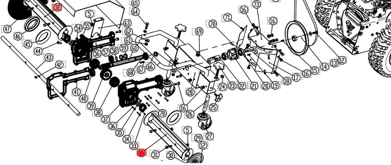 Oś wkładu szczotki zamiatarki OM-Line PKM80 (OB-SPAKCB31-14E)