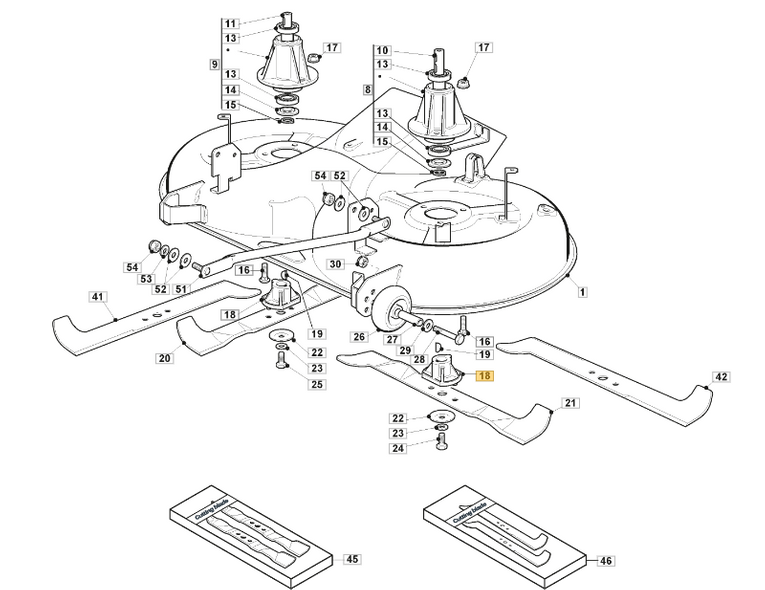 Uchwyt piasta noża traktorków Stiga Honda Castelgarden Alpina Oleo-Mac