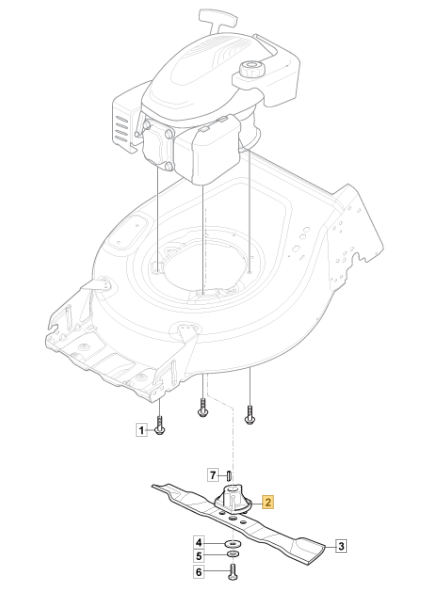 Uchwyt noża / piasta 22,2 mm do kosiarek Stiga / Alpina / CastelGarden bez napędu (1111-9168-01)
