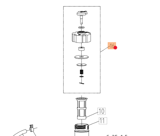 Oryginalny korek paliwa traktorka Oleo-Mac 86R / 92R / 102R (TS000013R)