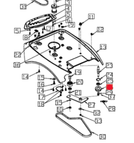 Koło pasowe napinacza paska szczotki zamiatarki OM-Line PKM100 (OB-SPAS1055110000)