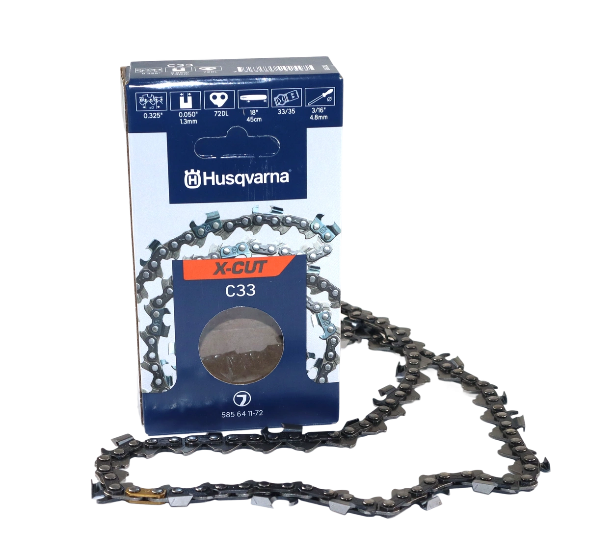 Łańcuch tnący Husqvarna C33 .325 1,3 mm 72 ogniw - pełne dłuto