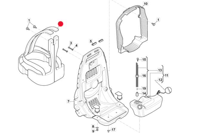 Pasy nośne dmuchawy Stiga BL980 / SBP375 (118804501/0)