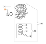 Kolektor gaźnika pilarek Oleo-Mac GS 350 - GS 451 (50170010R)