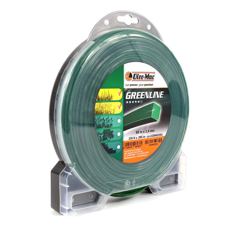 Żyłka Oleo-Mac GreenLine 2.4 mm x 69 m - kwadrat